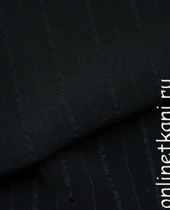 Ткань Рубашечная 0421 цвет черный в полоску картинка 2