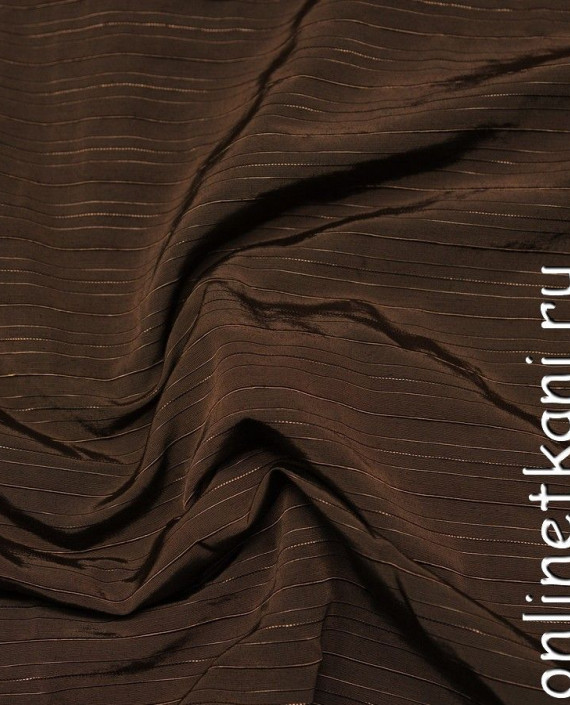 Ткань Рубашечная 0422 цвет коричневый в полоску картинка
