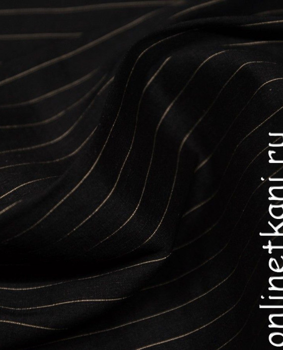 Ткань Рубашечная 0425 цвет черный в полоску картинка 1