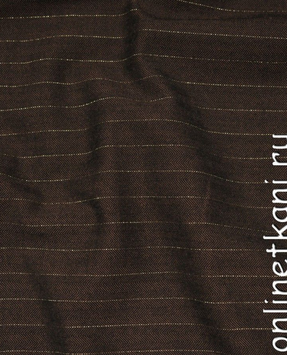 Ткань Рубашечная 0428 цвет коричневый в полоску картинка 1