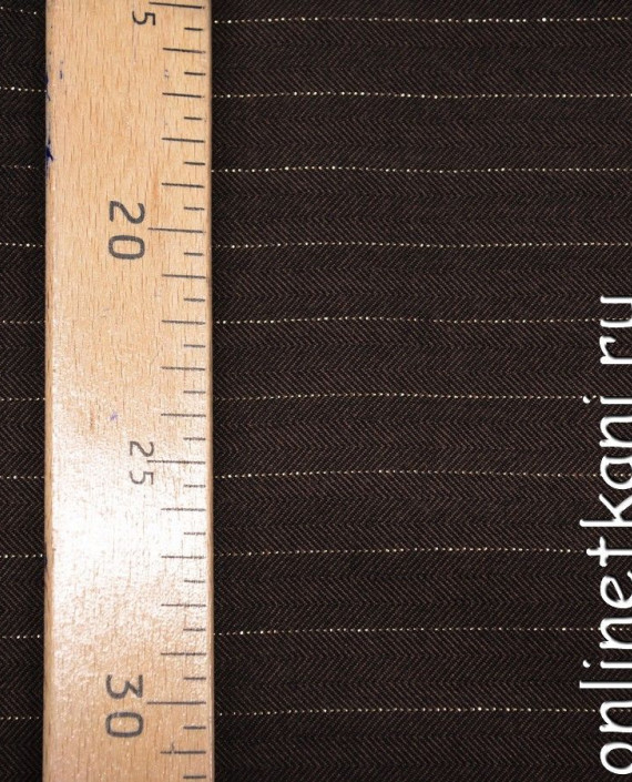 Ткань Рубашечная 0428 цвет коричневый в полоску картинка 2
