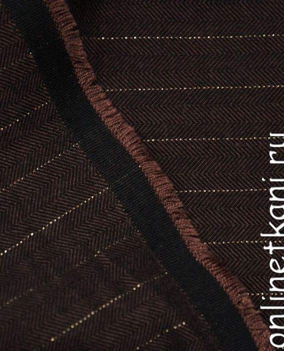 Ткань Рубашечная 0428 цвет коричневый в полоску картинка