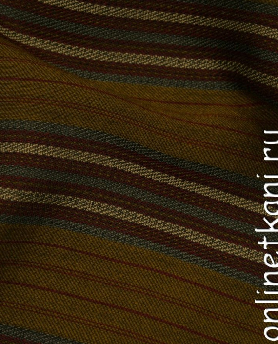 Ткань Рубашечная 0434 цвет хаки в полоску картинка 1