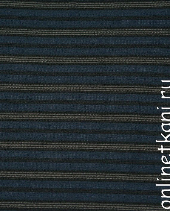 Ткань Рубашечная 0435 цвет синий в полоску картинка 2