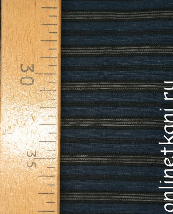 Ткань Рубашечная 0435 цвет синий в полоску картинка 1