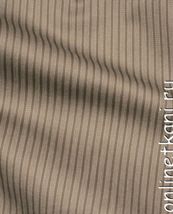 Ткань Рубашечная 0452 цвет бежевый в полоску картинка 2