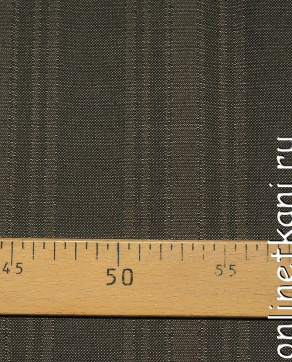 Ткань Рубашечная 0457 цвет коричневый в полоску картинка 1