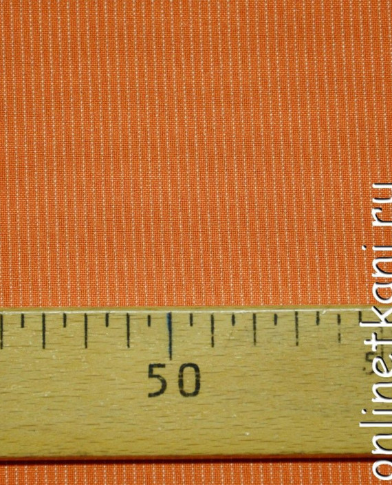 Ткань Рубашечная 0464 цвет оранжевый в полоску картинка 1