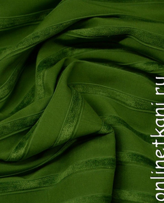 Ткань Рубашечная 0469 цвет зеленый в полоску картинка 1