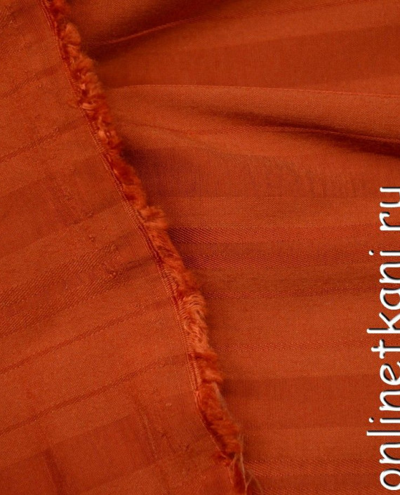 Ткань Рубашечная 0492 цвет оранжевый в полоску картинка
