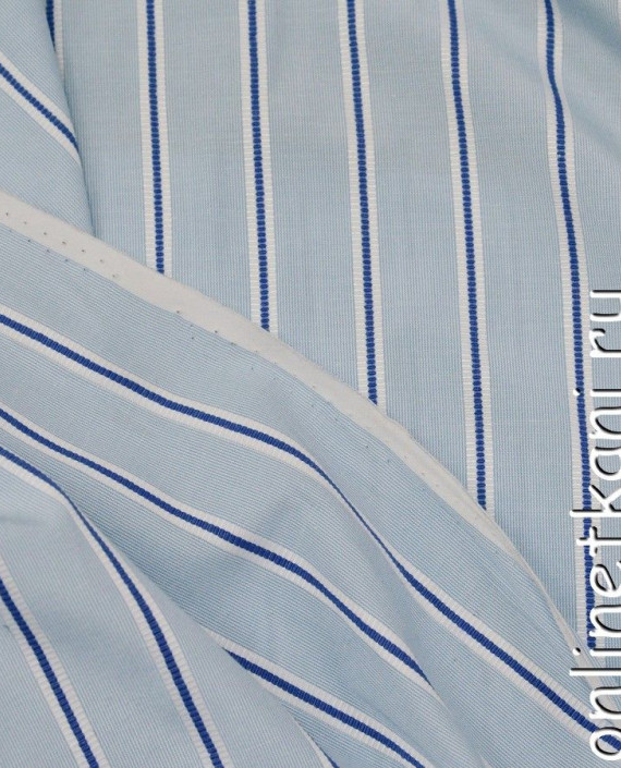Ткань Рубашечная 0509 цвет голубой в полоску картинка