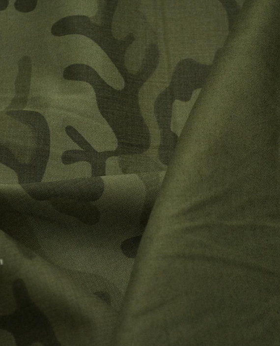 Ткань Хлопок Костюмный 1938 цвет хаки абстрактный картинка 2