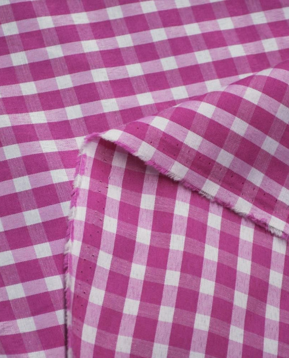 Ткань Хлопок Рубашечная 1981 цвет розовый в клетку картинка 1