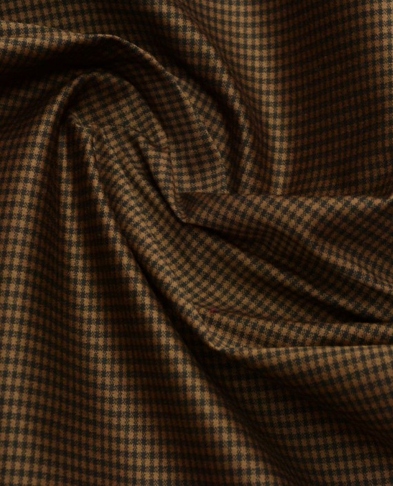 Ткань Хлопок Костюмный "Плитка шоколада" 2042 цвет коричневый в клетку картинка