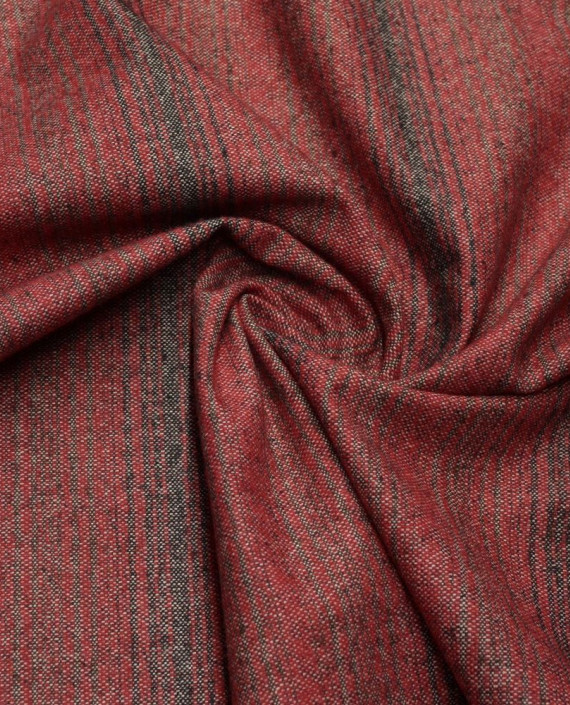 Ткань Хлопок Костюмный 2043 цвет красный в полоску картинка