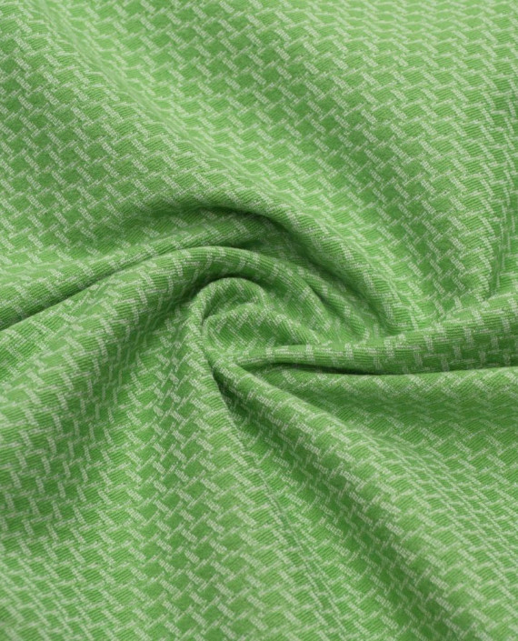 Ткань Хлопок Костюмный "Весенняя трава" 2048 цвет зеленый геометрический картинка