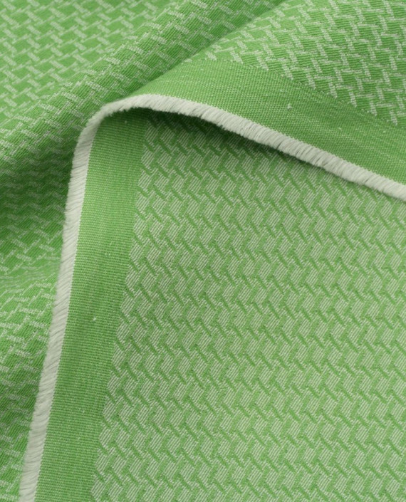 Ткань Хлопок Костюмный "Весенняя трава" 2048 цвет зеленый геометрический картинка 1