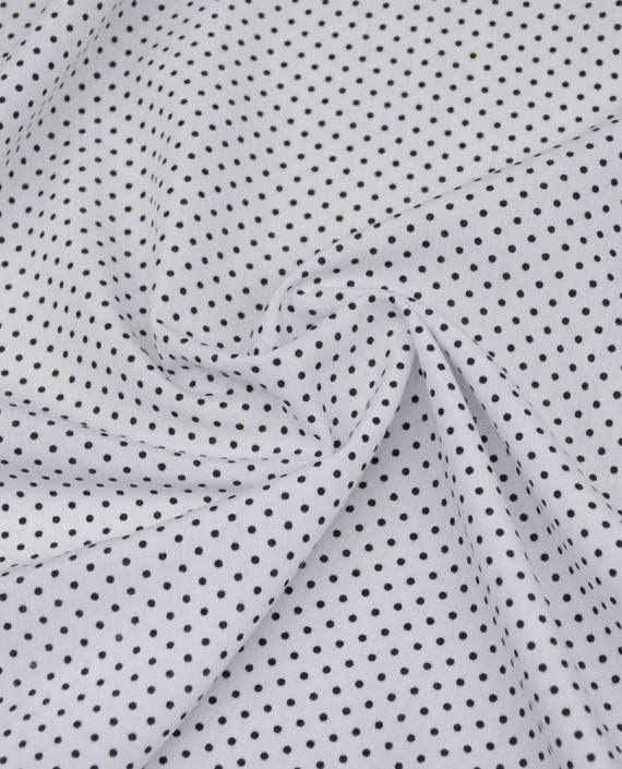 Ткань Хлопок Рубашечный 2100 цвет белый в горошек картинка