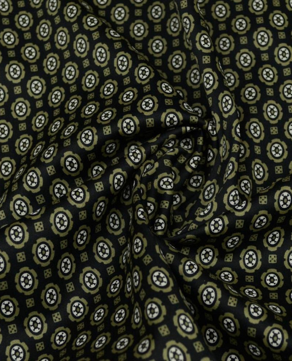 Ткань Хлопок Костюмный 2115 цвет черный геометрический картинка