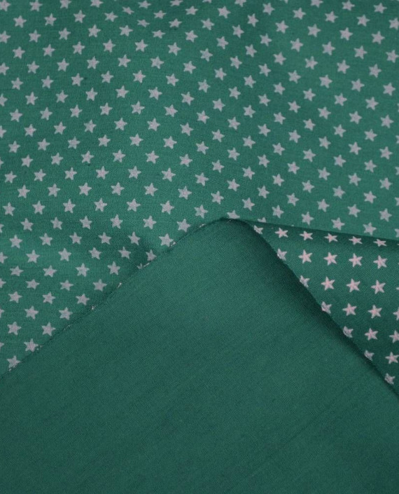 Последний отрез-2м Ткань Хлопок Рубашечный 12126 цвет зеленый в горошек картинка 2