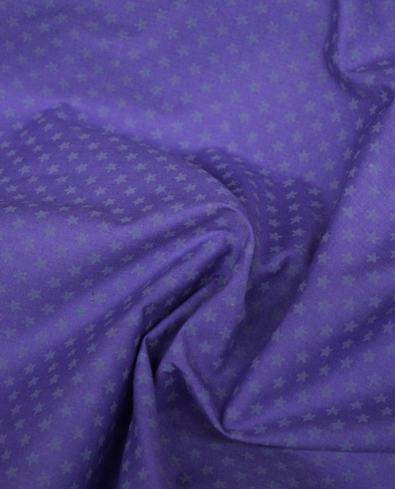 Ткань Хлопок Рубашечный 2127 цвет фиолетовый в горошек картинка