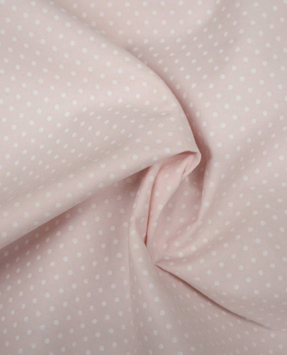 Ткань Хлопок Рубашечный 2128 цвет розовый в горошек картинка