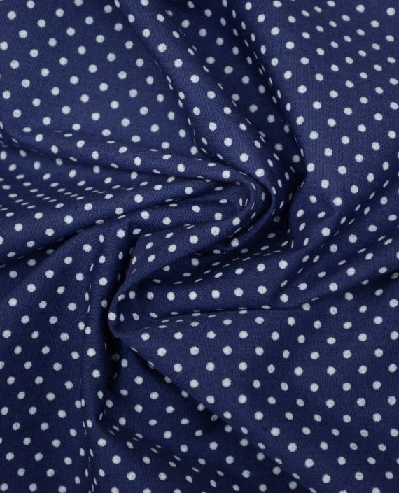 Ткань Хлопок Рубашечный 2132 цвет синий в горошек картинка