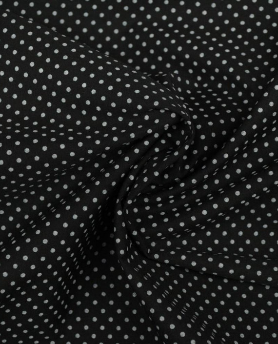 Ткань Хлопок Рубашечный 2133 цвет черный в горошек картинка