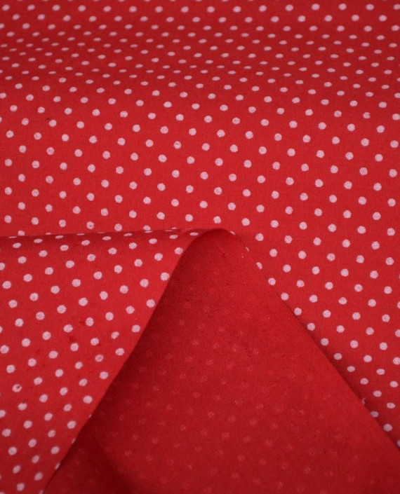 Ткань Хлопок Рубашечный Красные мушки 2134 цвет красный в горошек картинка 1