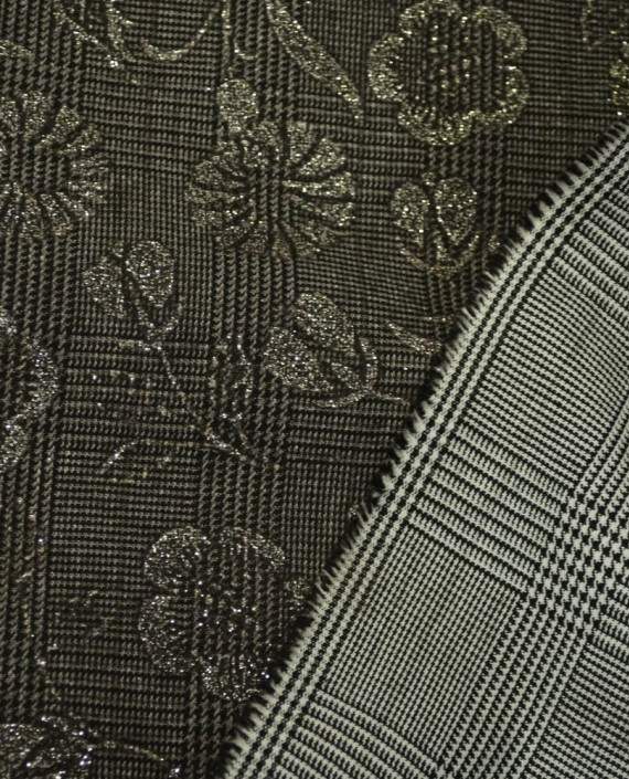 Ткань Хлопок Костюмный 2142 цвет серый цветочный картинка 1