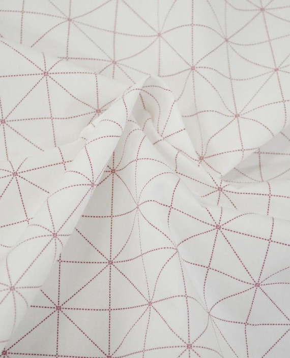 Ткань Хлопок Костюмный 2157 цвет белый геометрический картинка