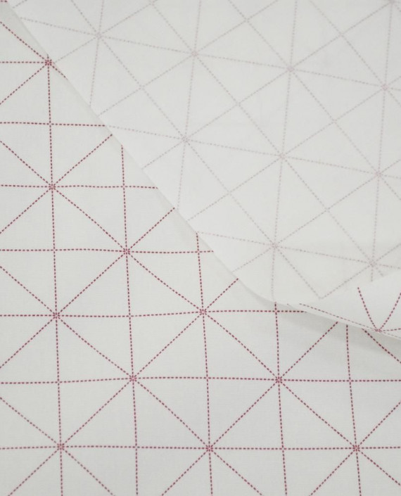 Ткань Хлопок Костюмный 2157 цвет белый геометрический картинка 2