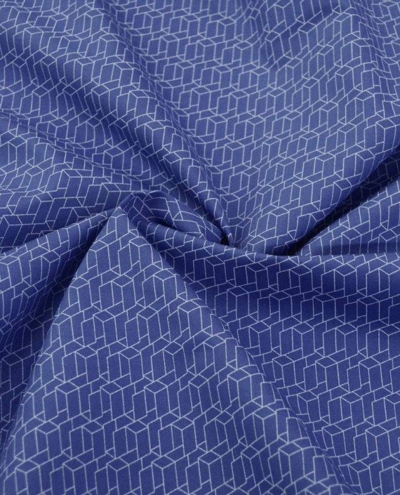 Ткань Хлопок Рубашечный "Графика" 2183 цвет синий геометрический картинка