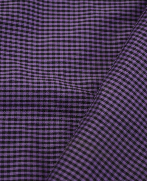 Ткань Хлопок Рубашечный 2219 цвет фиолетовый в клетку картинка 2
