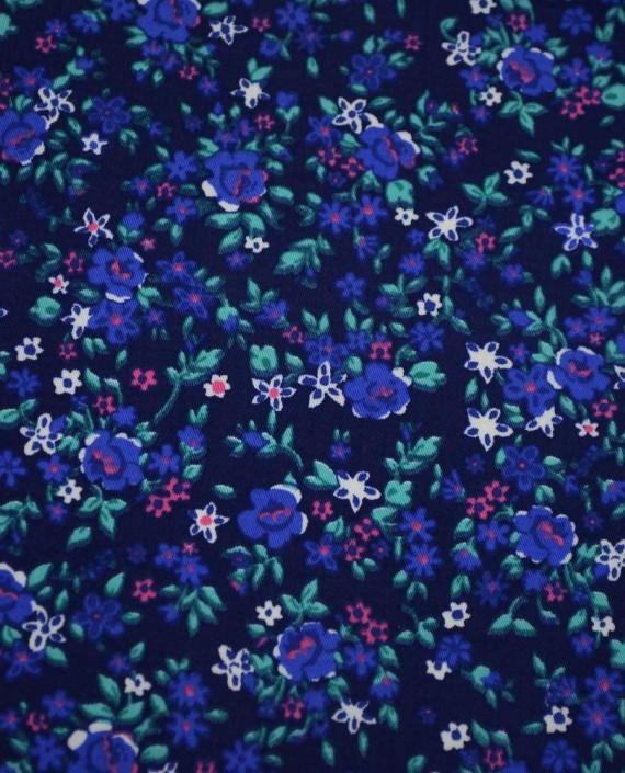 Ткань Хлопок Костюмный Принт 2418 цвет разноцветный цветочный картинка