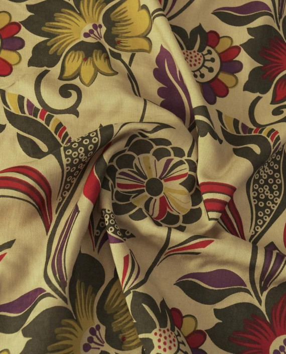 Ткань Рубашечная Принт Хлопок 2433 цвет разноцветный цветочный картинка