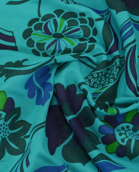 Последний отрез-4м Ткань Рубашечная Принт Хлопок  12437 цвет разноцветный цветочный картинка