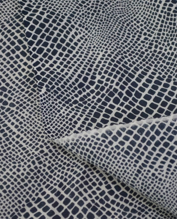 Ткань Хлопок Рубашечный 2446 цвет синий анималистический картинка 1