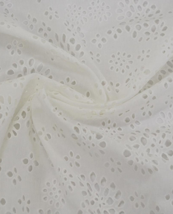 Ткань Хлопок (БРАК) 2454 цвет белый цветочный картинка
