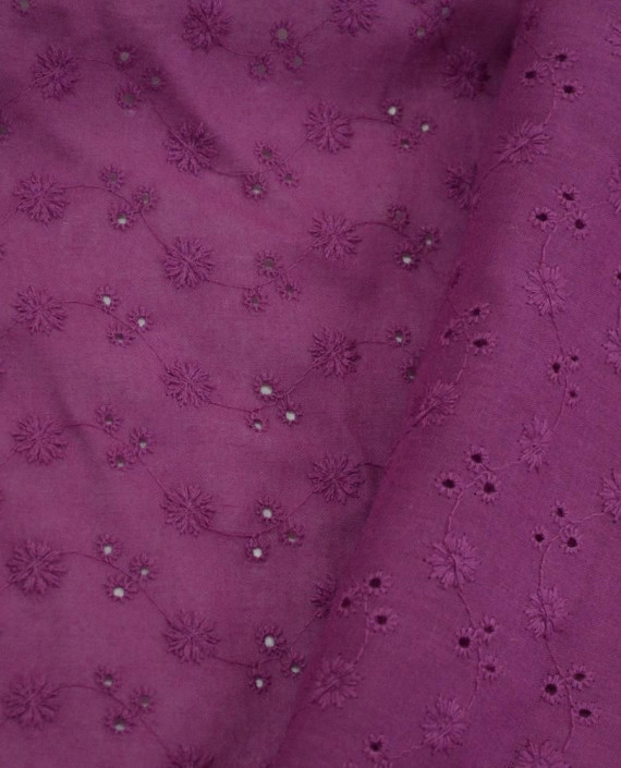 Ткань Хлопок Шитье 2456 цвет фиолетовый цветочный картинка 2