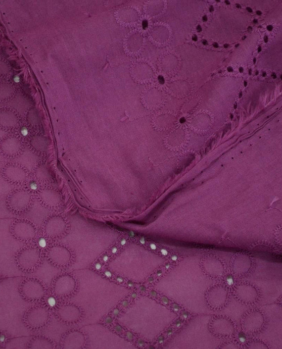 Ткань Хлопок Шитье 2457 цвет фиолетовый цветочный картинка 1