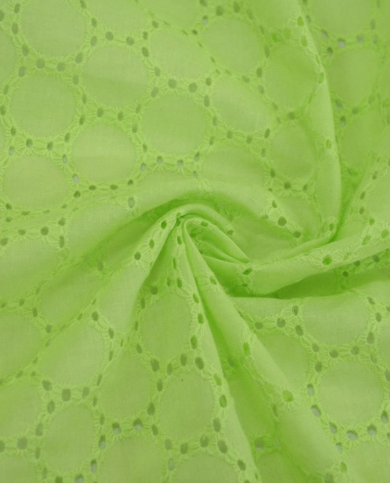 Ткань Хлопок Шитье 2462 цвет зеленый геометрический картинка