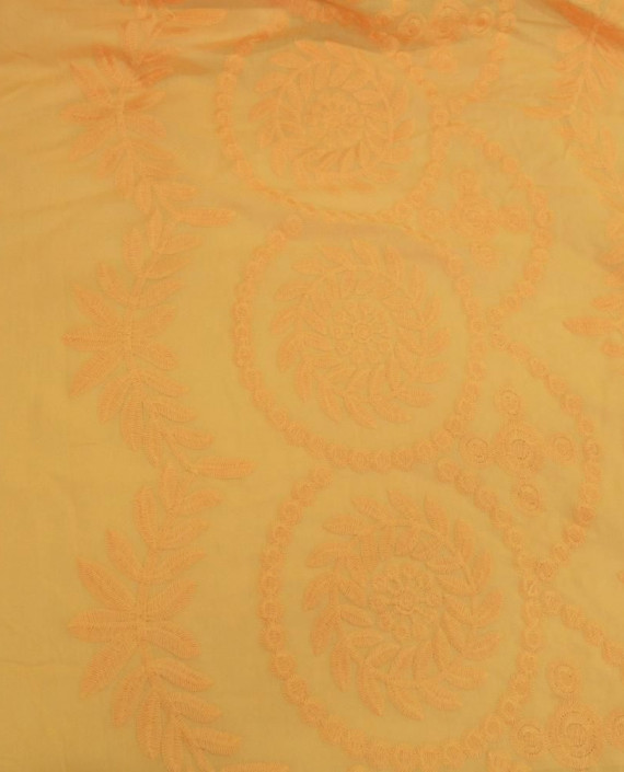 Ткань Хлопок Шитье 2464 цвет оранжевый цветочный картинка