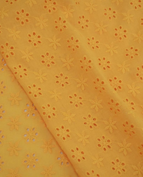 Ткань Хлопок Шитье 2465 цвет оранжевый цветочный картинка 2