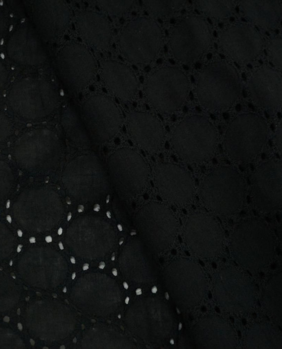 Ткань Хлопок Шитье 2466 цвет черный геометрический картинка 1
