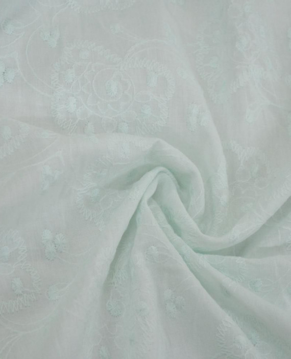 Ткань Хлопок Шитье 2470 цвет зеленый цветочный картинка