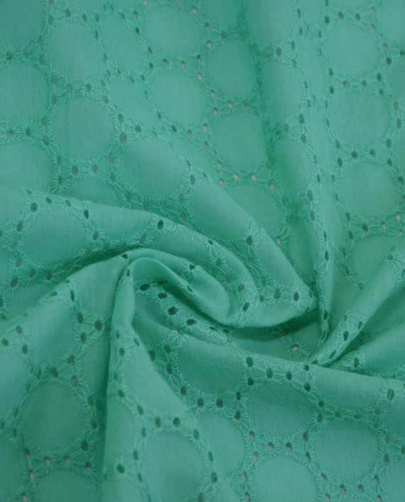 Ткань Хлопок Шитье 2474 цвет зеленый геометрический картинка