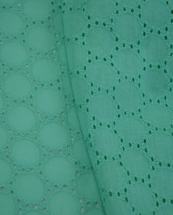 Ткань Хлопок Шитье 2474 цвет зеленый геометрический картинка 1