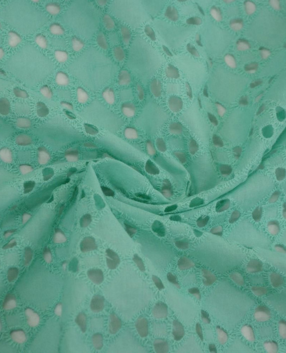 Ткань Хлопок Шитье 2475 цвет зеленый геометрический картинка