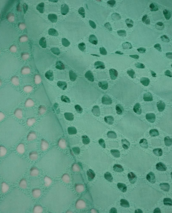Ткань Хлопок Шитье 2475 цвет зеленый геометрический картинка 2